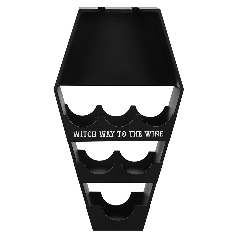 'Witch Way to the Wine' Coffin Wine Shelf