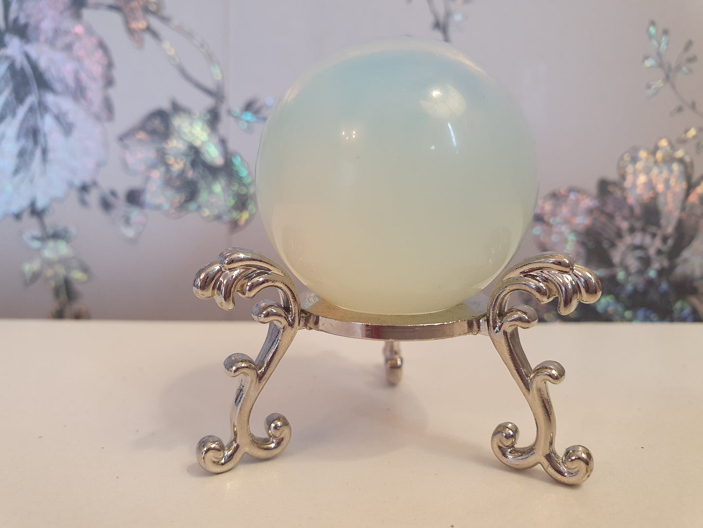 Silver metal Crystal Sphere holder