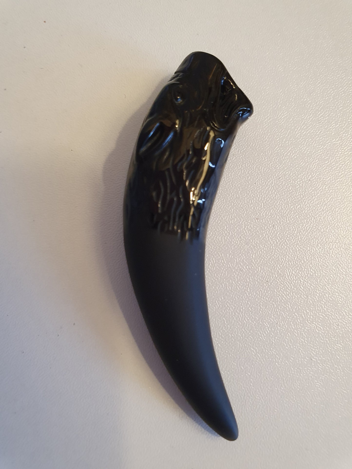 Obsidian Wolf tooth pendant