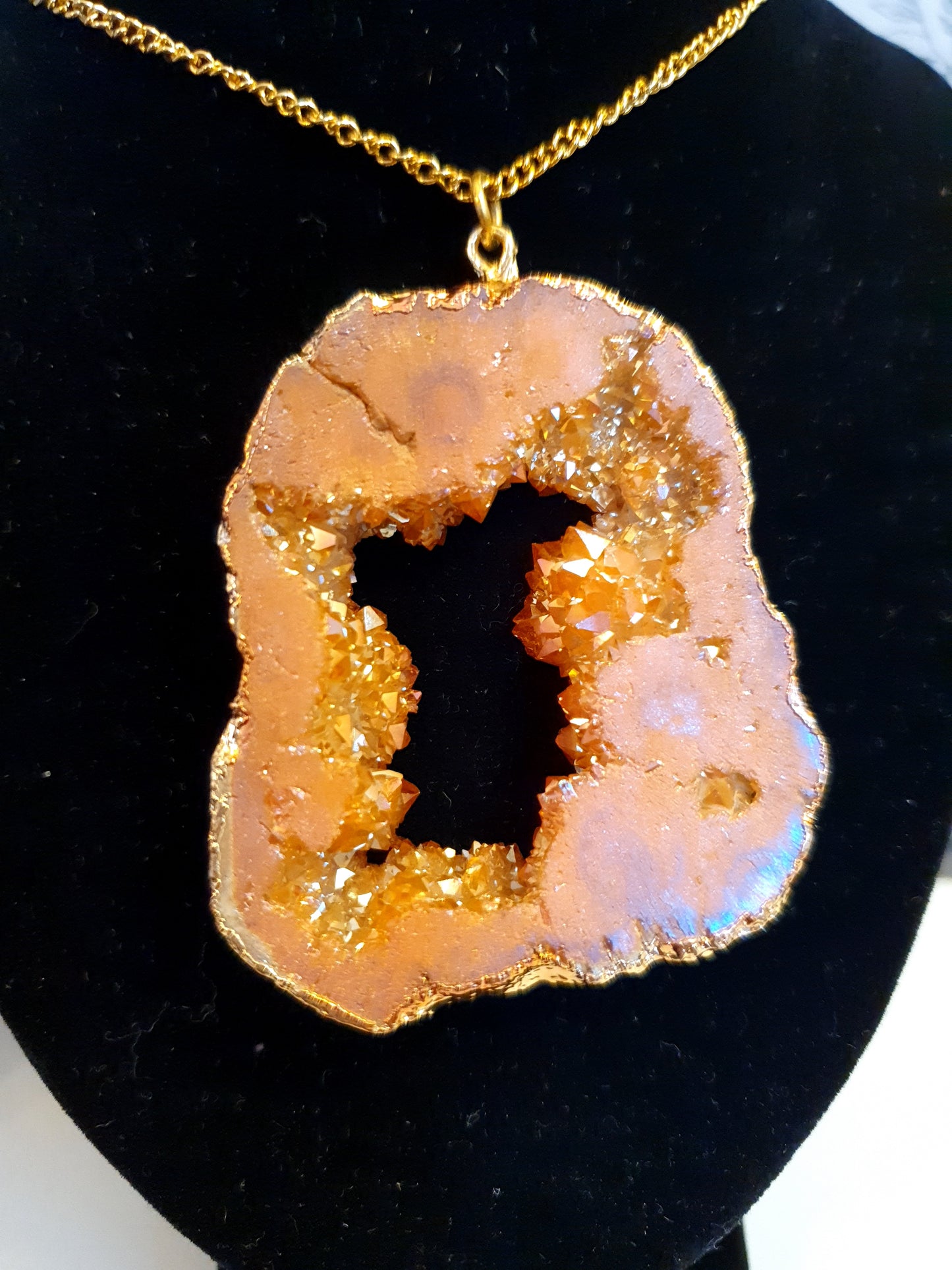 Pink Druzy Pendant