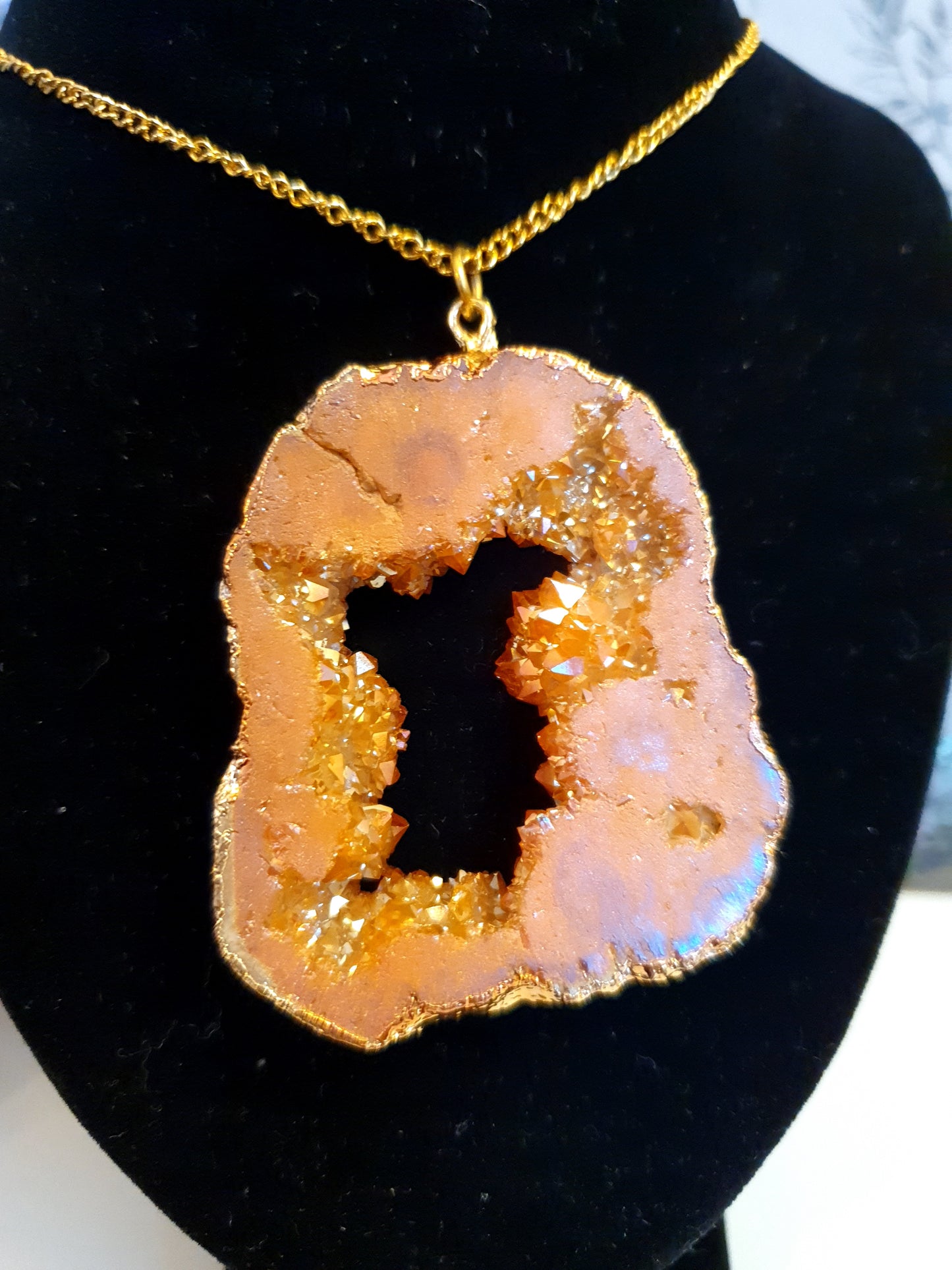 Pink Druzy Pendant