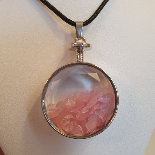 Rose Quartz in a Bottle Pendant