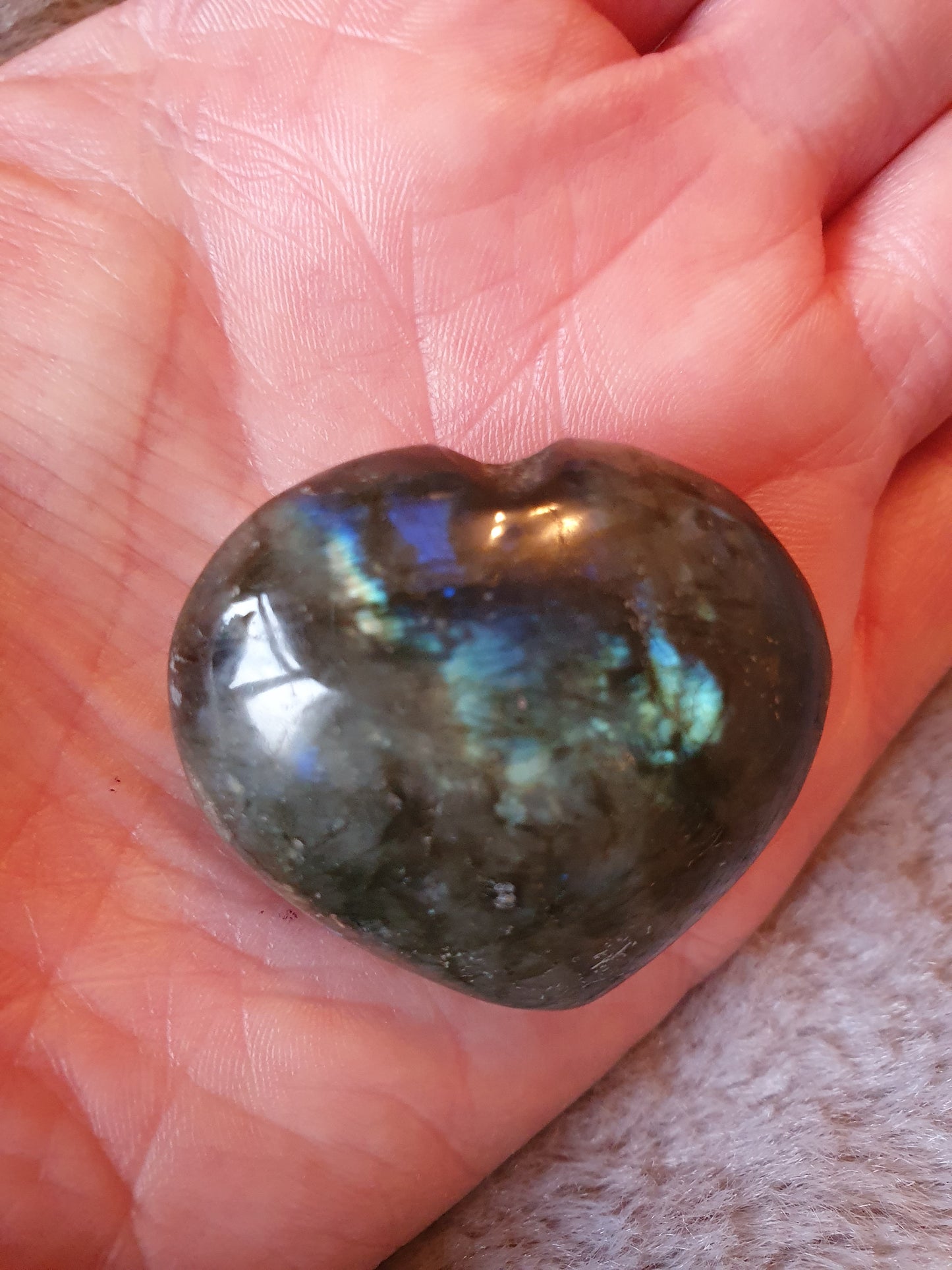 Labradorite heart