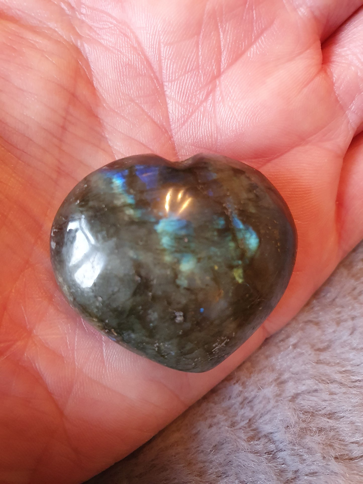 Labradorite heart