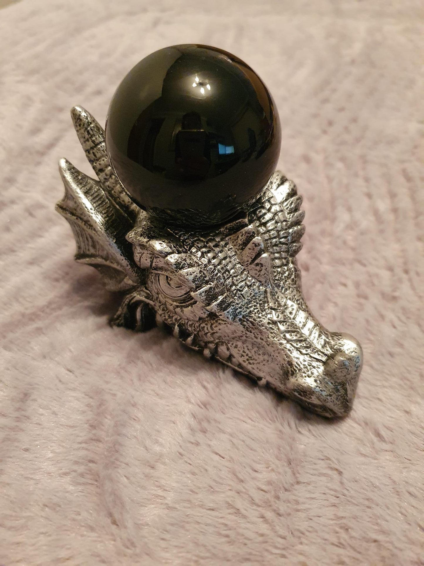 Silver Dragon Crystal Sphere holder