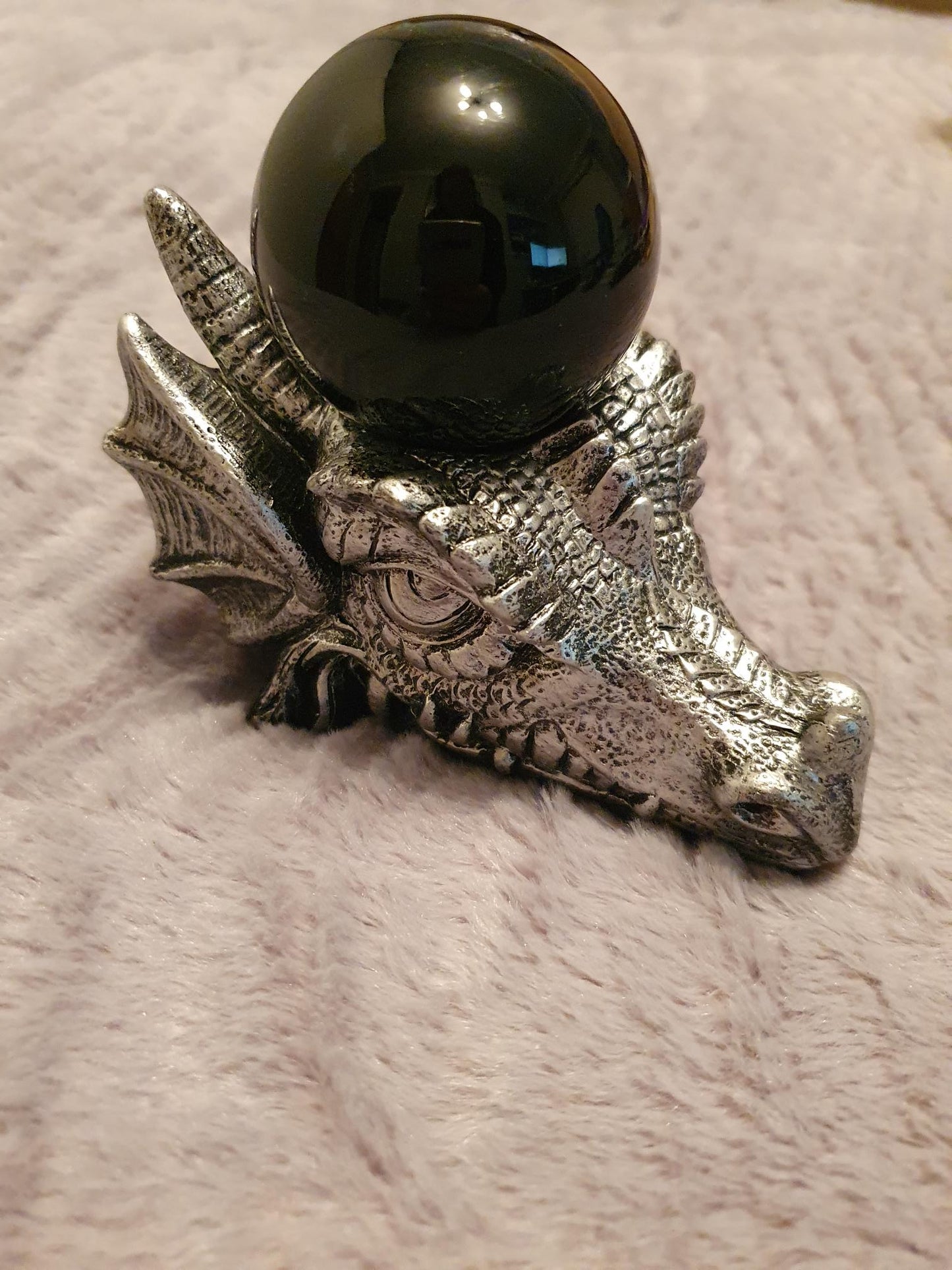 Silver Dragon Crystal Sphere holder