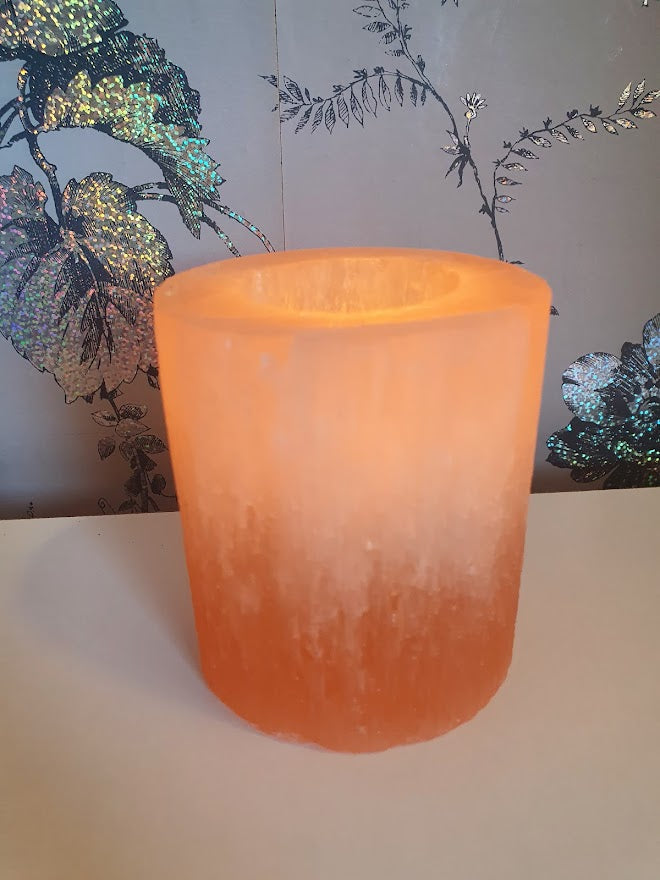 Red Selenite Tealight Candle Holder