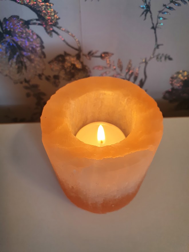 Red Selenite Tealight Candle Holder
