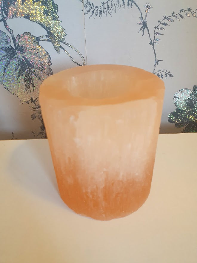 Red Selenite Tealight Candle Holder