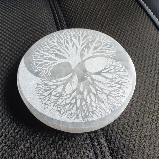 Selenite Tree of Life Charging Plate