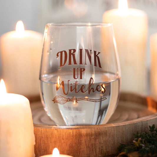 Drink Up Witches Wine glass