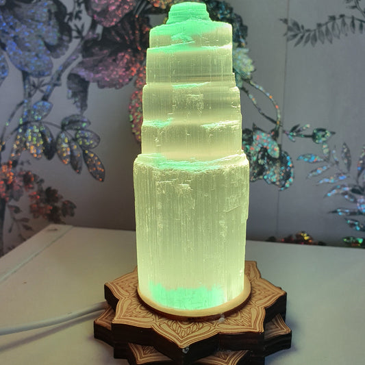 Lotus Colour Changing Crystal Lamp Stand