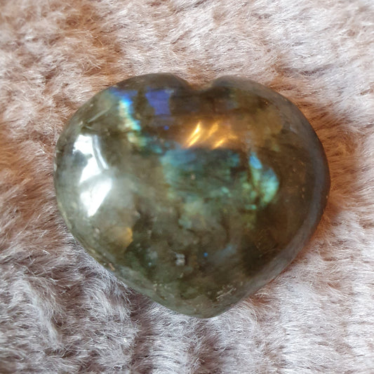 Labradorite heart