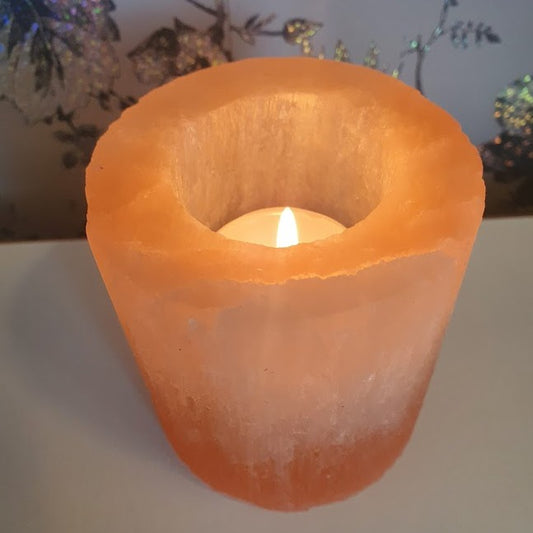 Red Selenite Tealight Candle Holder