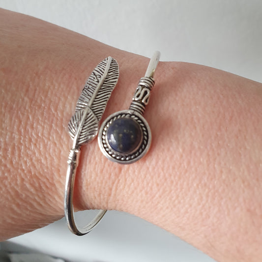 Lapis Lazuli Feather bracelet
