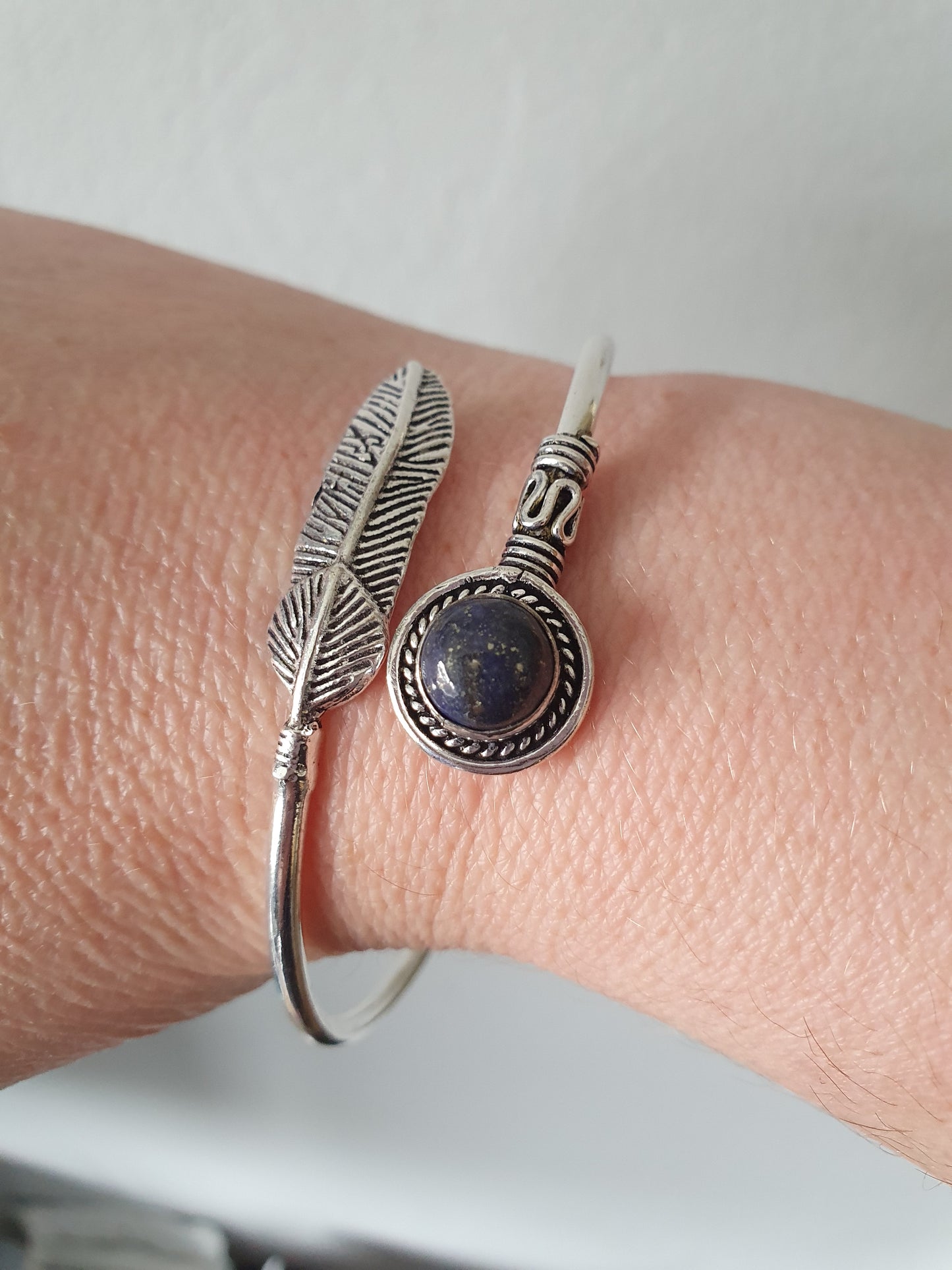 Lapis Lazuli Feather bracelet