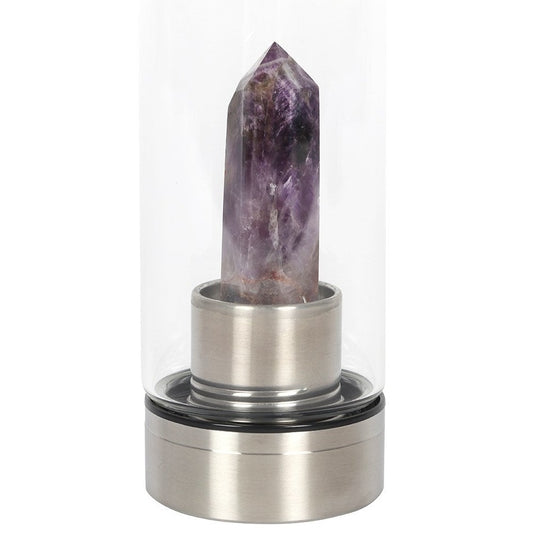 Amethyst Crystal Glass Water bottle