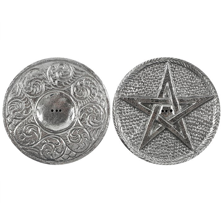 Silver-toned Pentagram Incense holder