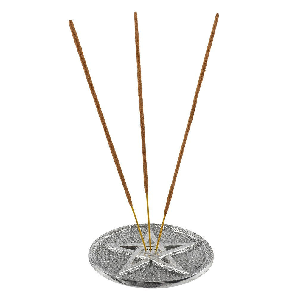 Silver-toned Pentagram Incense holder