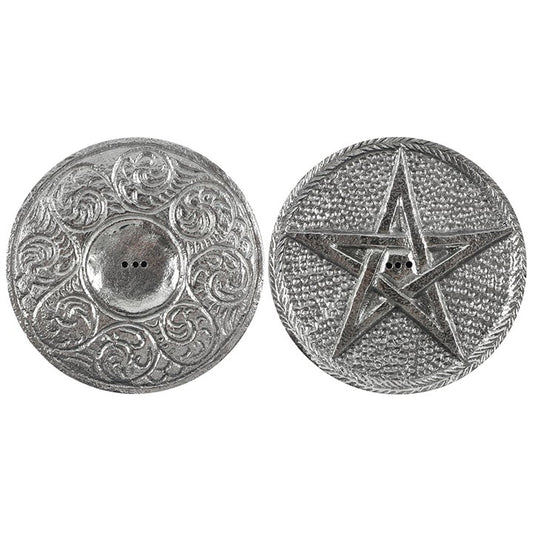 Silver-toned Pentagram Incense holder